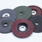 sanding discs on white backgroun, angle grinder tool